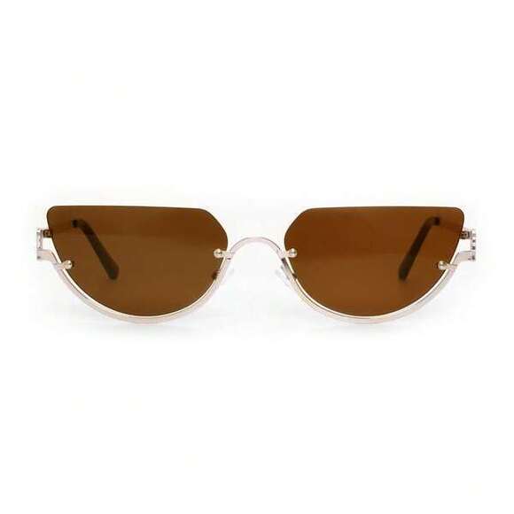 Half-Frame Square Metal Glasses Personality Glasses main image 4